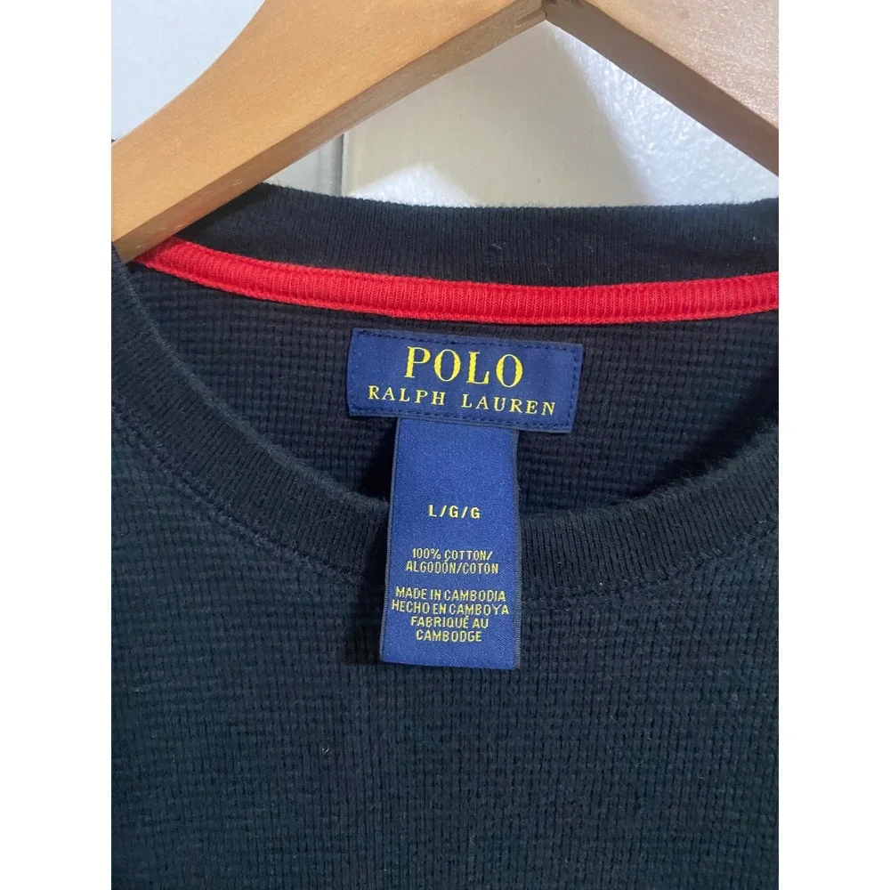 Polo Ralph Lauren Waffle Knit Thermal Mens Large Preppy Gorpcore Layering Basics